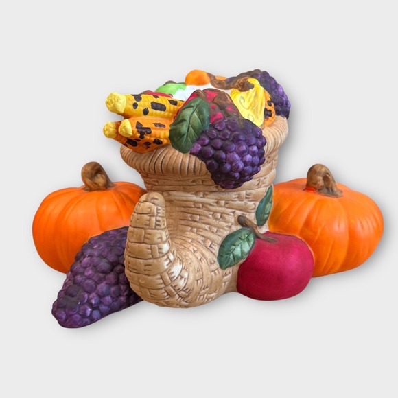 Partylite Fall Harvest Ceramic Cornucopia Taper Candle Holders Thanksgiving - Picture 5 of 11